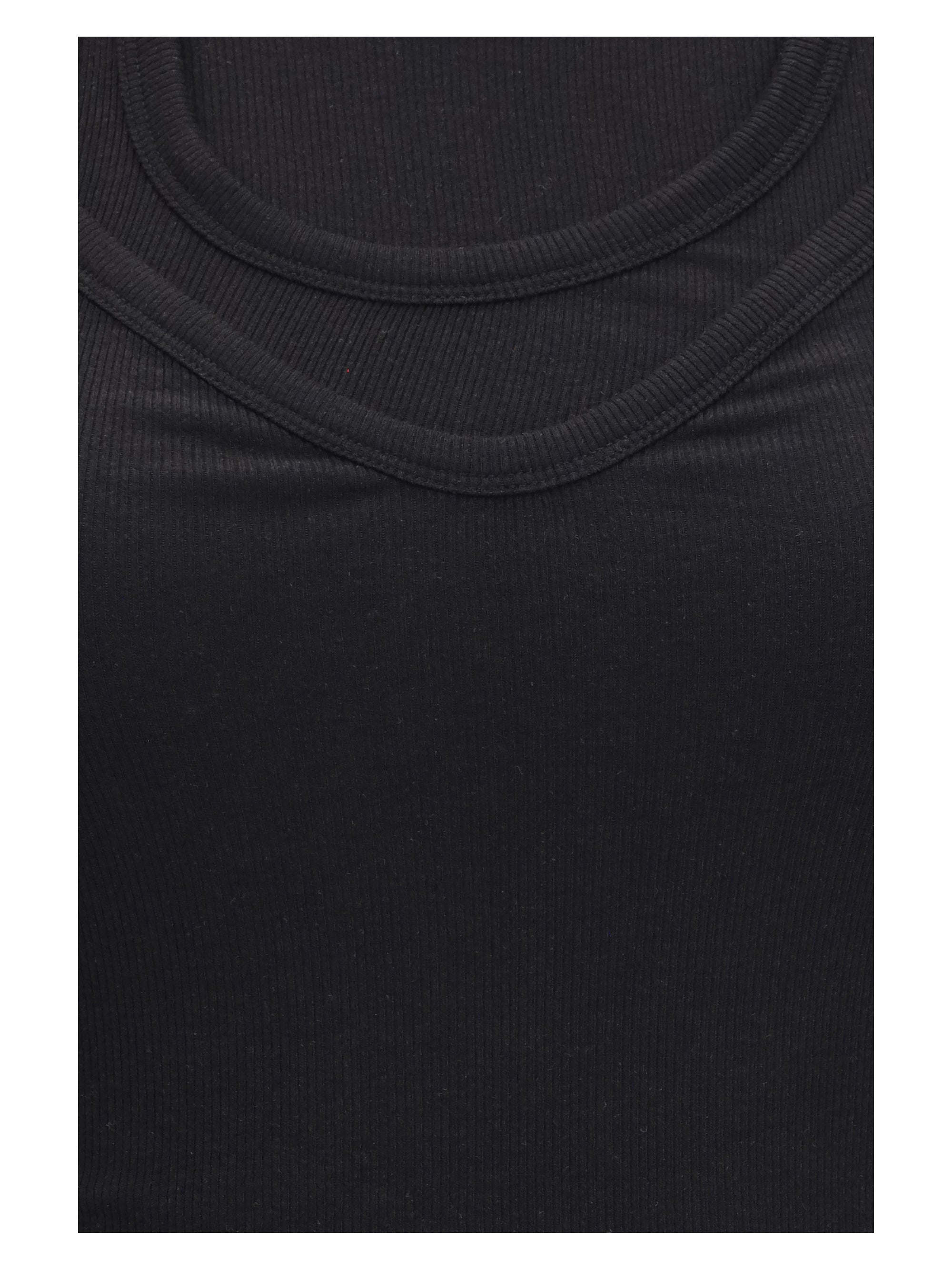 Multi-Layer Ribbed Tank Top — Black