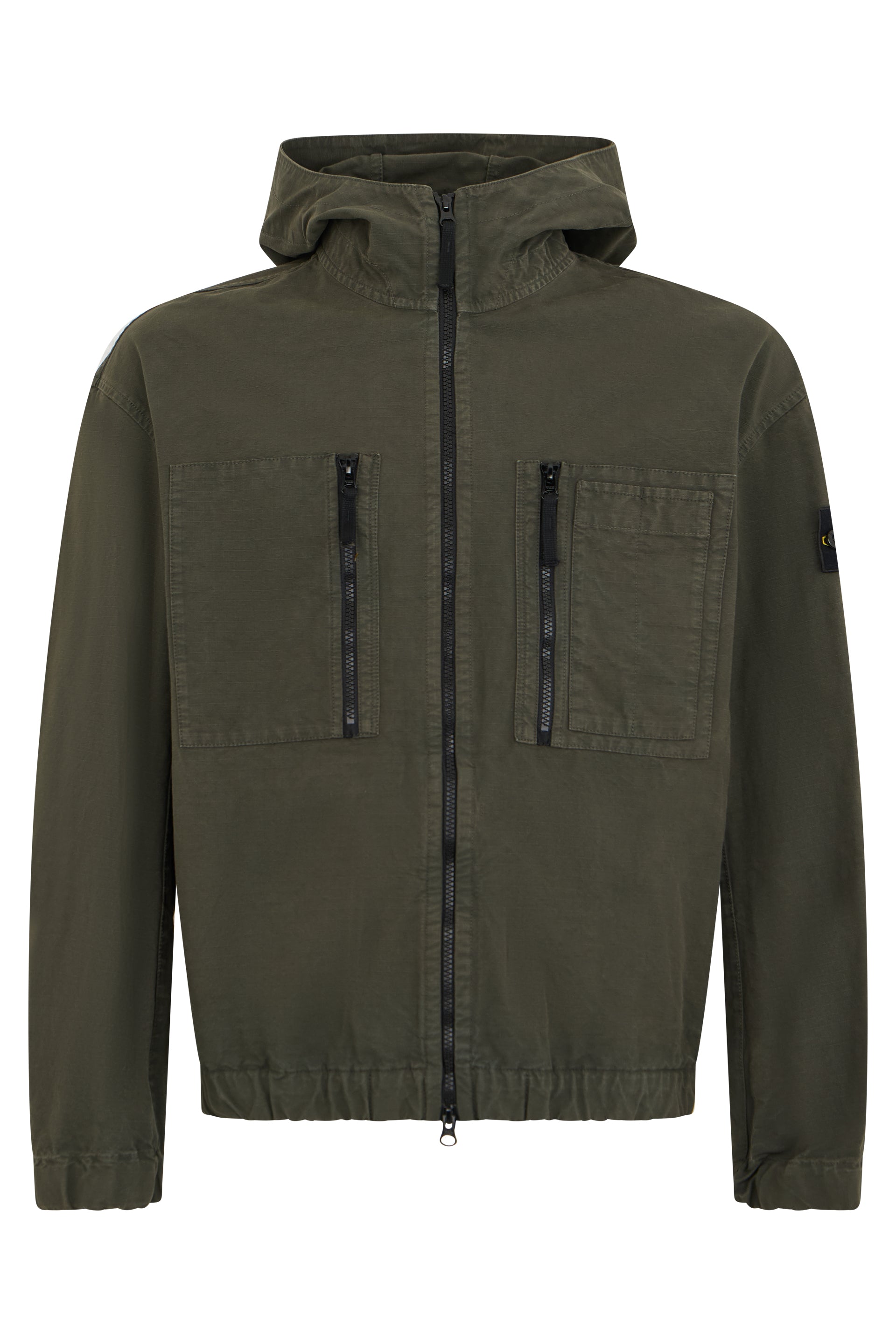 Hooded Zip Front Jacket with Zipper Pockets
