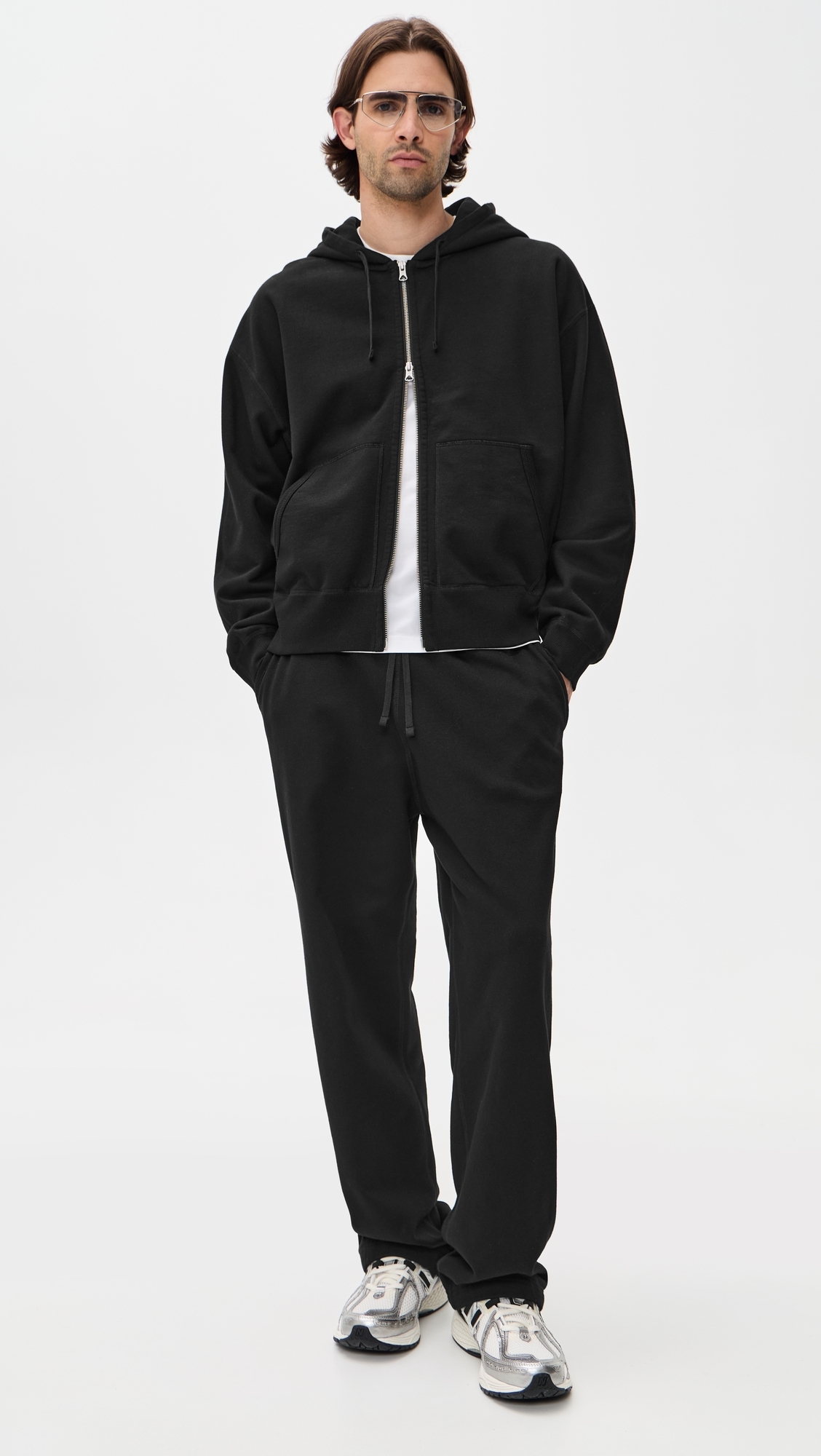 Midweight Terry Relaxed Sweatpants Black