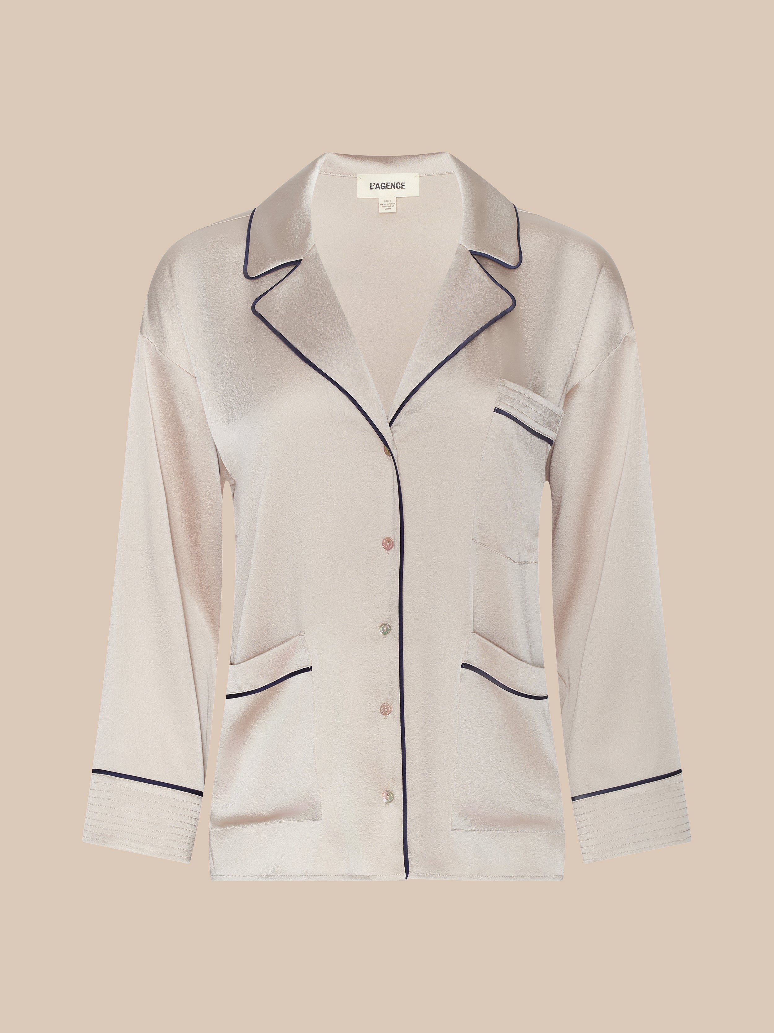 Mara Blouse Top In Champagne/midnight
