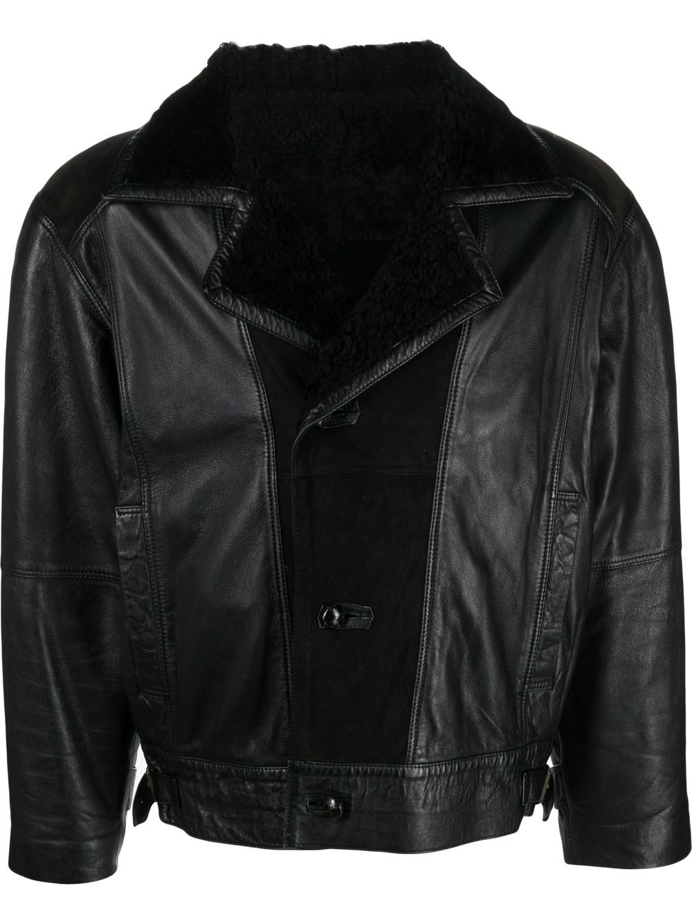 1980s sheepskin jacket - Black