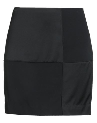 Róhe Woman Mini skirt Black Size 8 Viscose, Virgin Wool