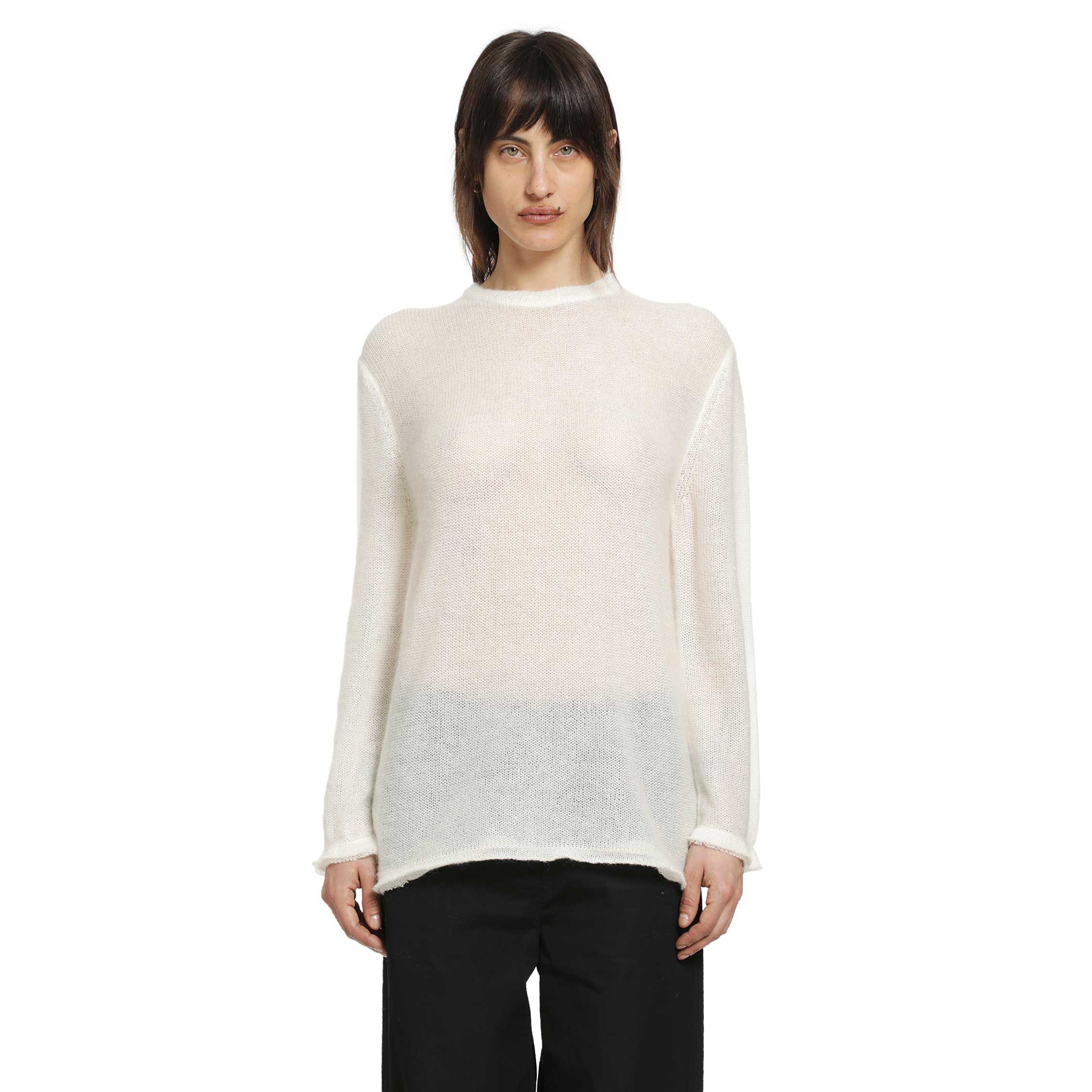 Long Open Weave Knit Sweater