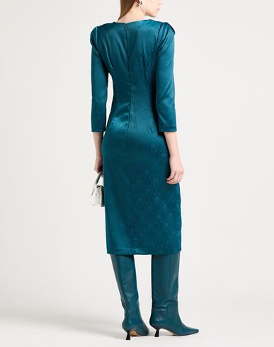 Woman Midi dress Deep teal Size 6 Polyester, Polyamide, Elastane