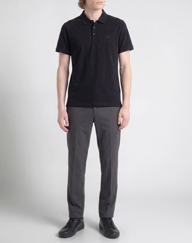 Man Polo shirt Black Size L Cotton, Polyester