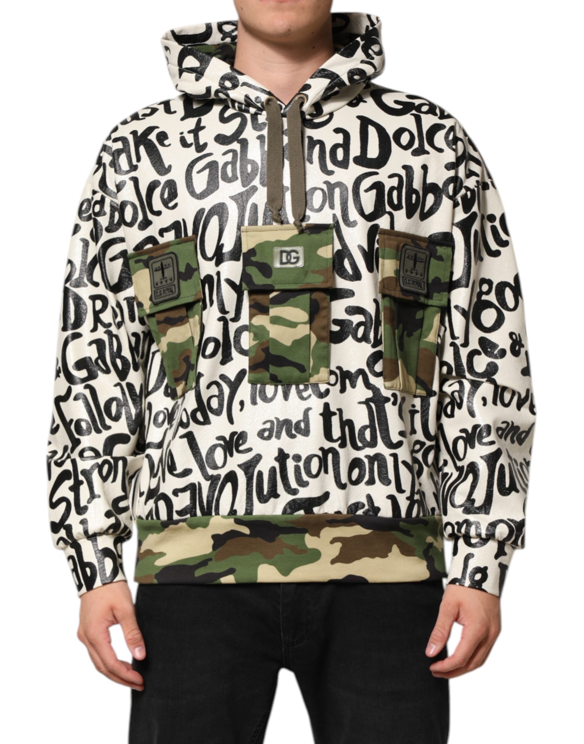 Logo-Print Camouflage Hoodie — Multicolor