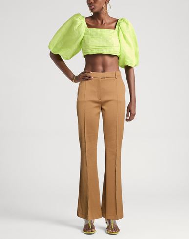 Woman Pants Camel Size 10 Cotton, Polyamide, Elastane