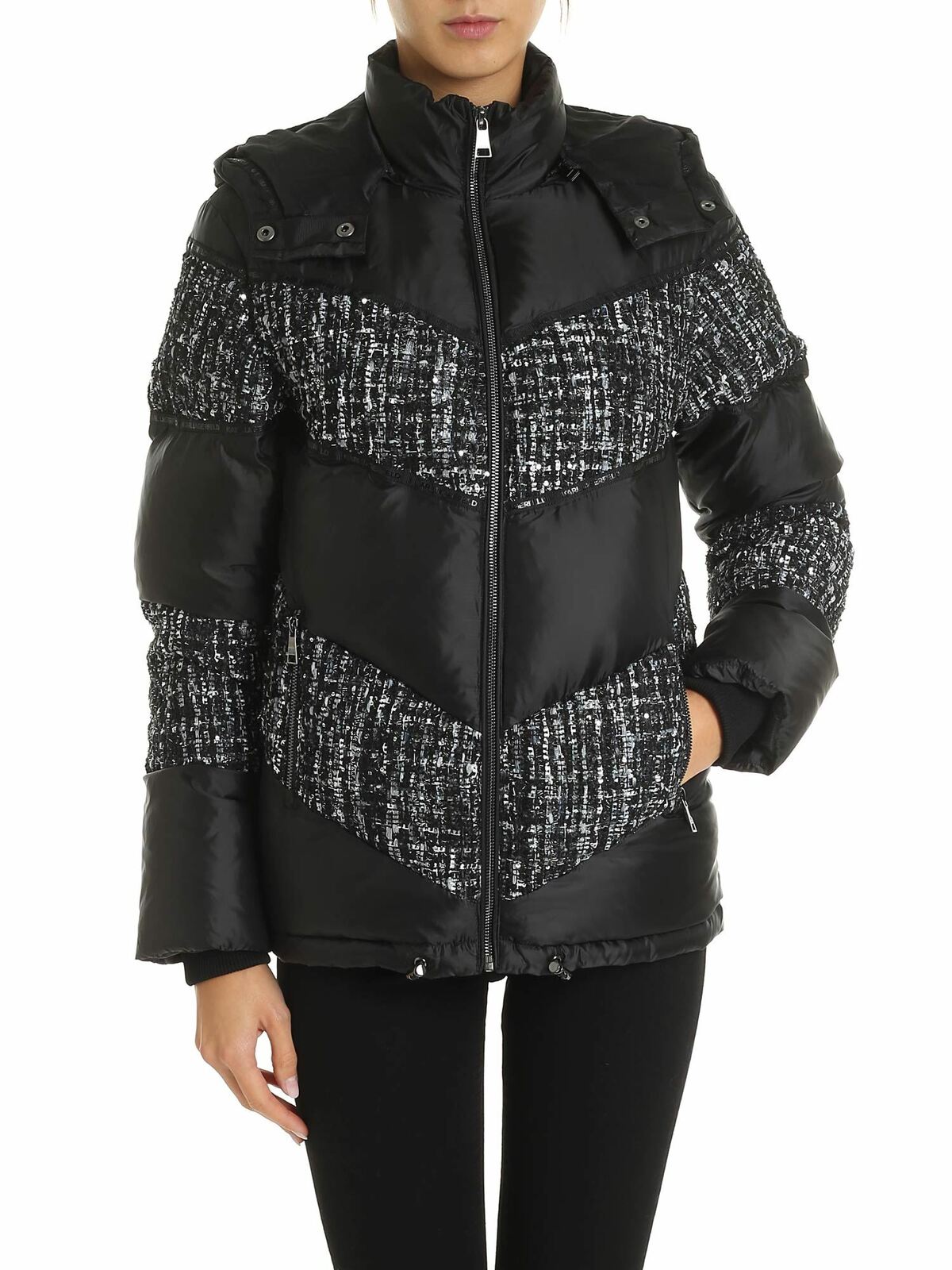 Bouclé detailed jacket in black
