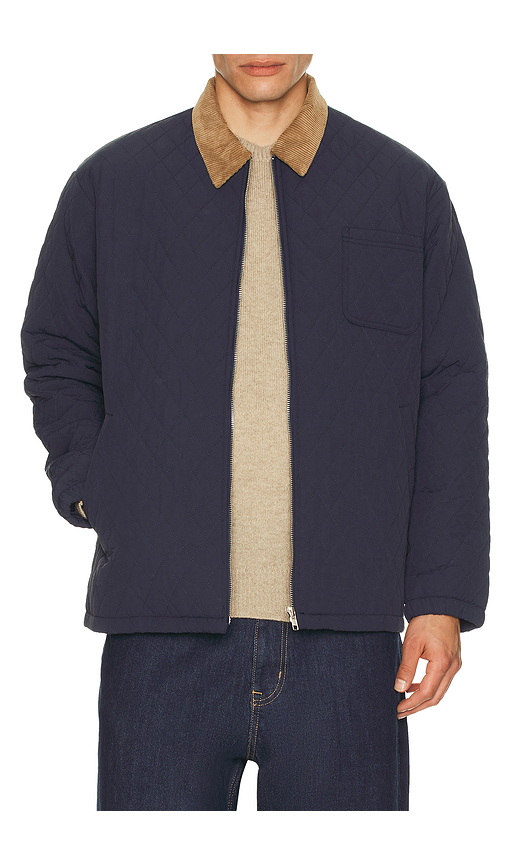 Bound Quilted Jacket in Navy. S. Also in L, M, XL/1X