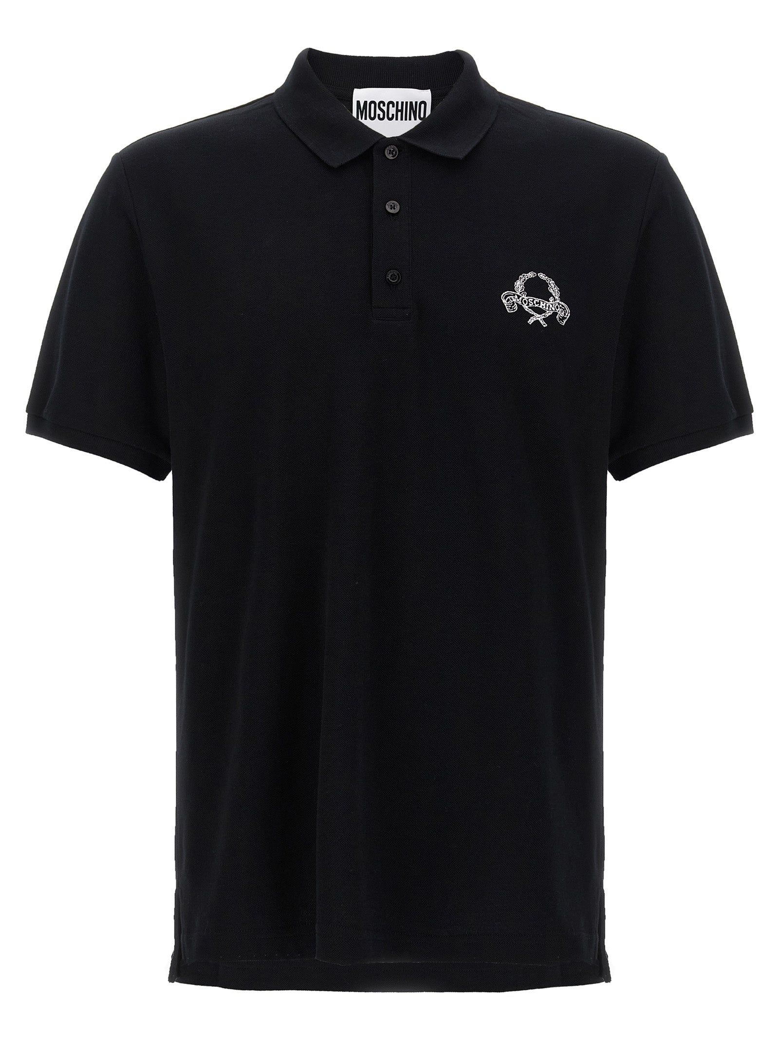 Logo-Embroidered Cotton Piqué Polo Shirt — Black