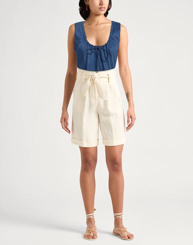 Patrizia Pepe Woman Top Navy Size 10 Cotton, Polyamide, Elastane