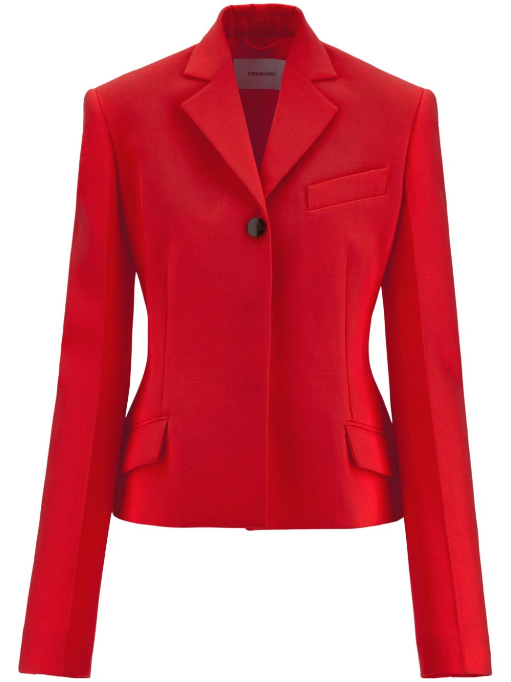 Single-breasted wool blazer - Red