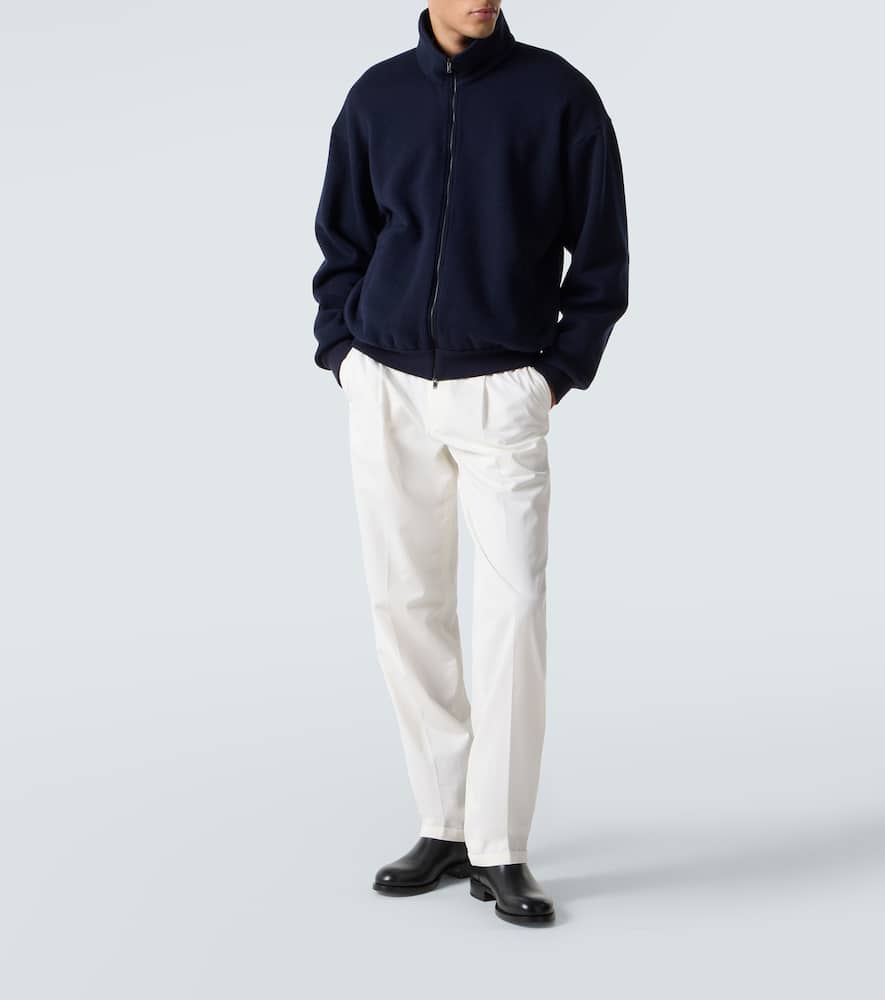 Cashmere and cotton bomber jacket