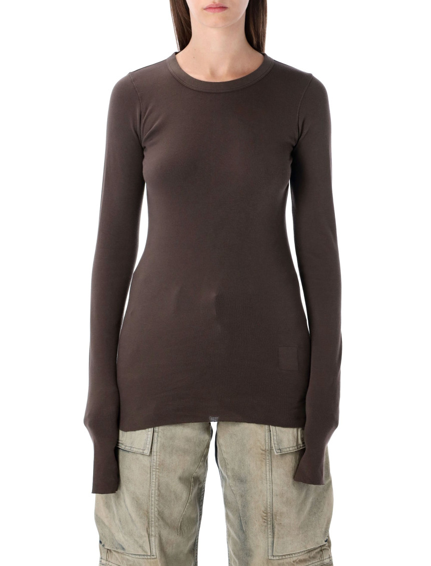 Brown Crewneck Long Sleeves T-Shirt