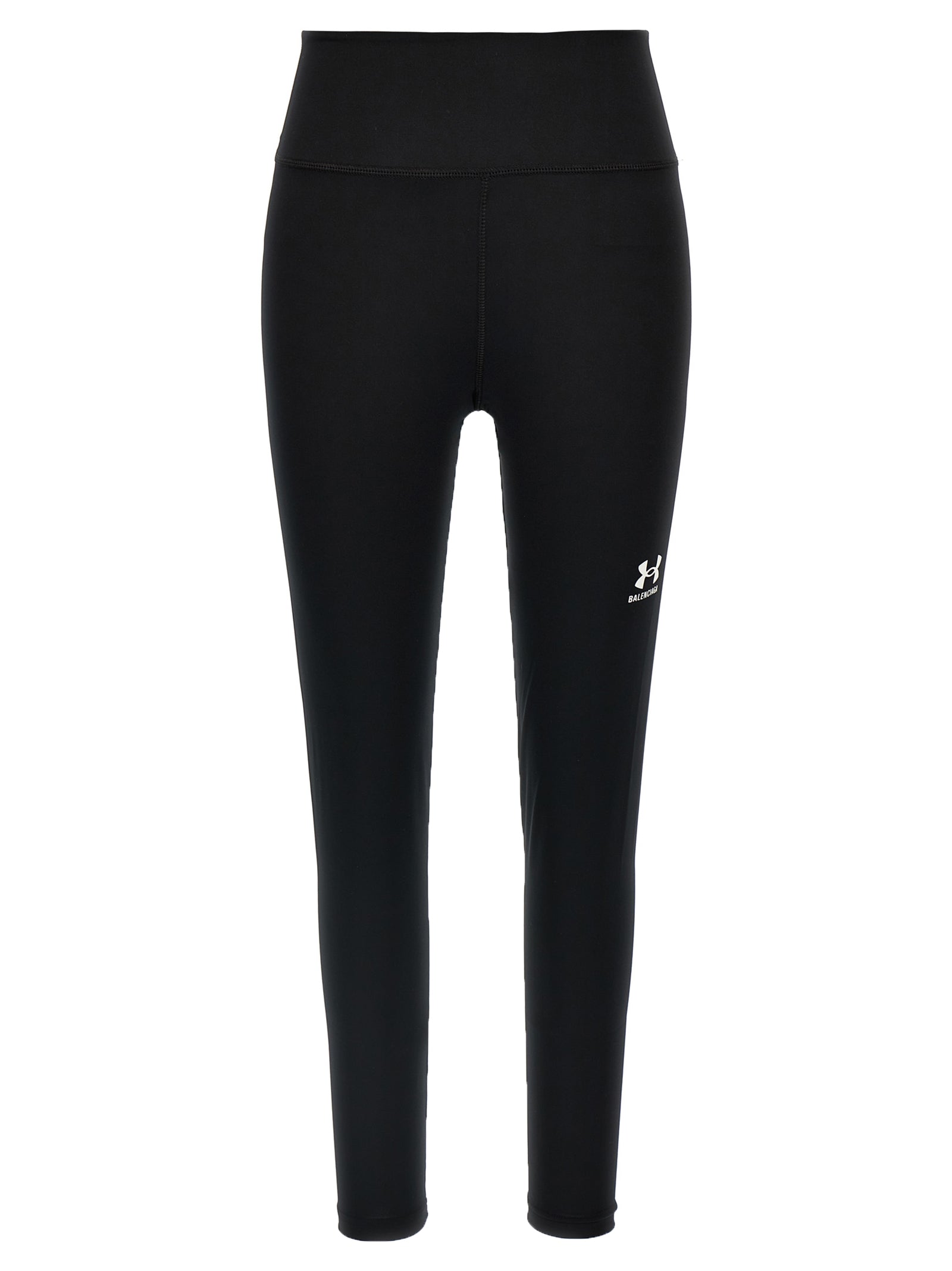 Logo-Print Polyester Leggings — Black