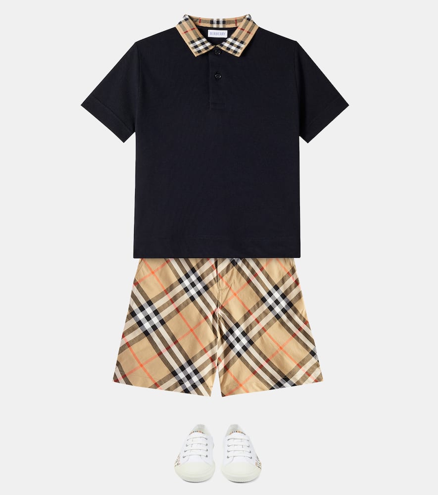Burberry Kids Burberry Check cotton piqué polo shirt