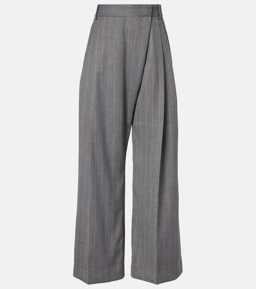Pinstripe wide-leg pants