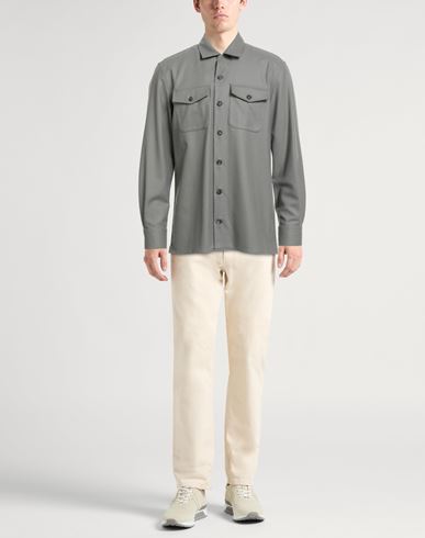 Man Shirt Grey Size S Virgin Wool