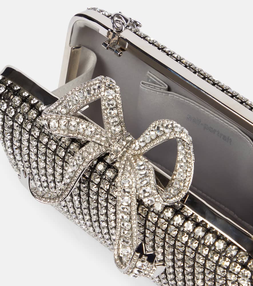 Self-Portrait Bow Small crystal-embellished clutch