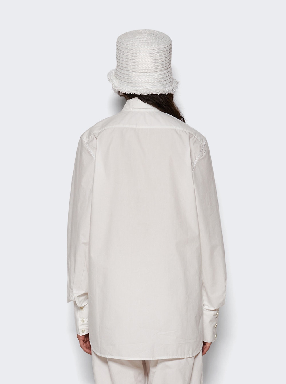 Cotton button-down shirt - White