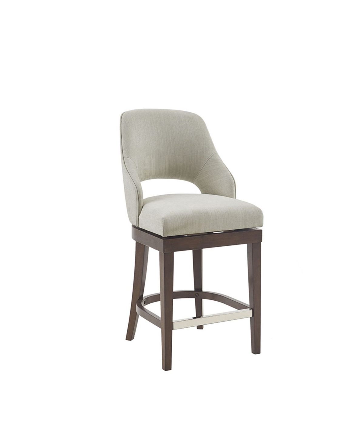 "Jillian 26""H Upholstered Open Back Rectangle 360 Degree Swivel Counter Stool - Open White"