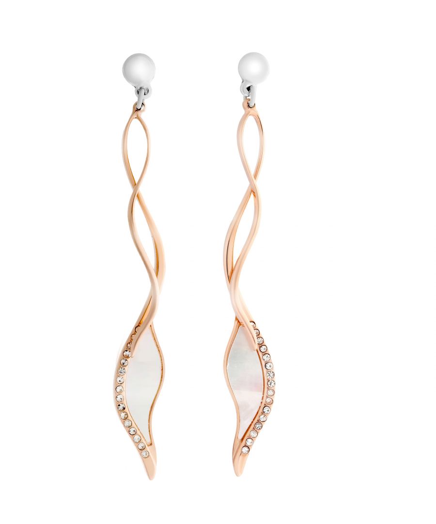 Orphelia 'Mariza' Womens 925 Sterling Silver Drop Earrings - Rose ZO-7171/RG - One