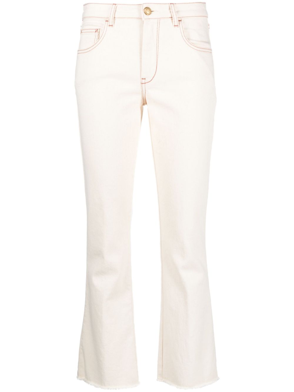 Mid-rise slight-flared cropped jeans - Neutrals