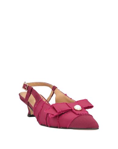 Woman Pumps Burgundy Size 8 Textile fibers, Rubber