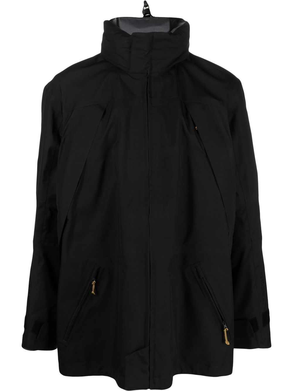 High-neck zip-fastening parka jacket - Black