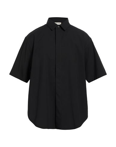 Man Shirt Black Size L Cotton, Virgin Wool, Elastane