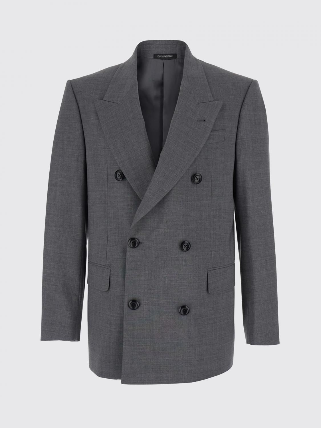 Double-Breasted Virgin Wool Blazer with Peak Lapels