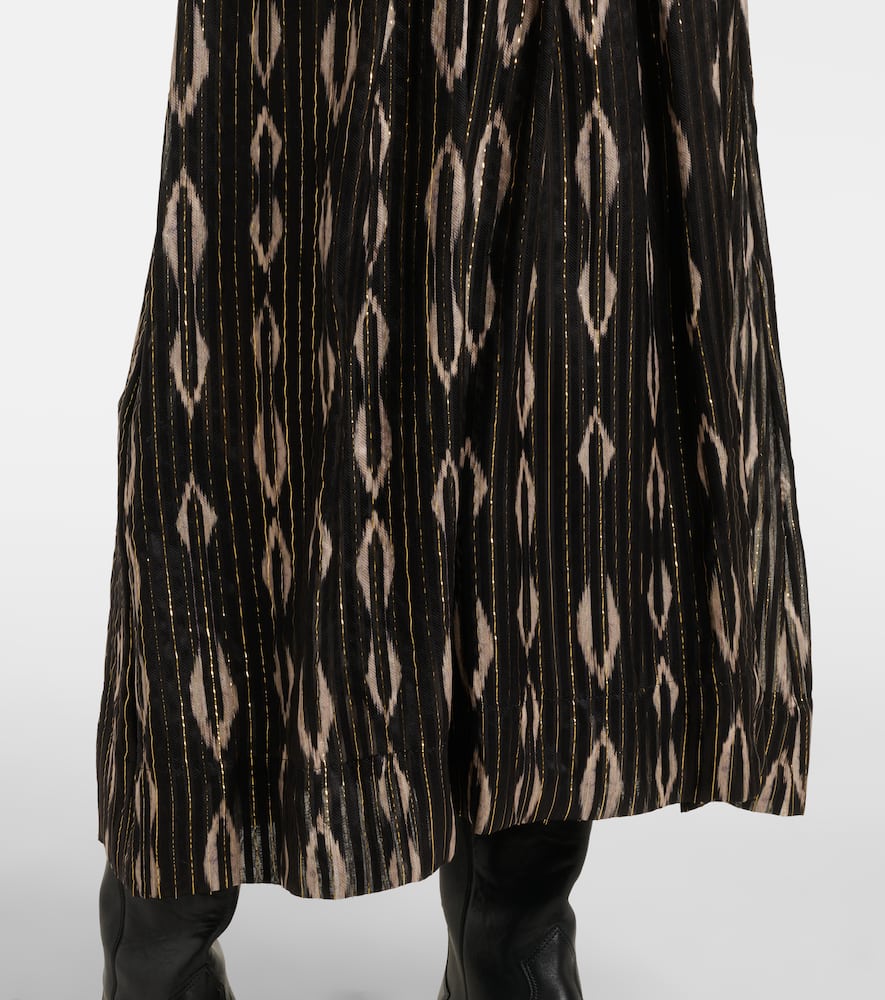 Samila pleated printed midi skirt