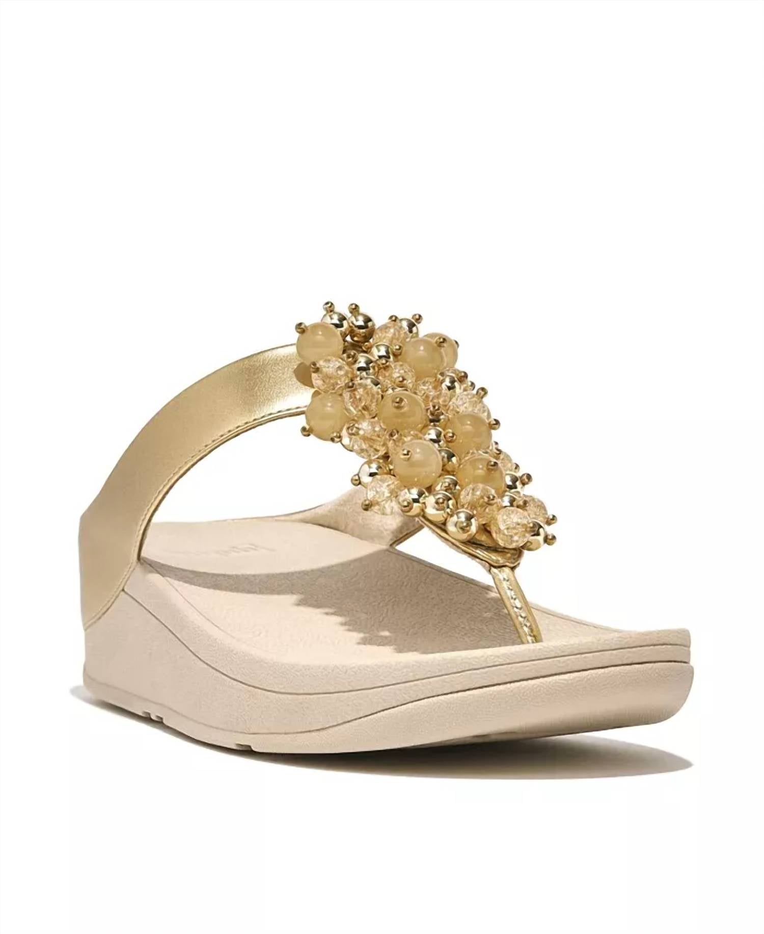 Women's Fino Bauble Bead Toe Post Sandals In Platino