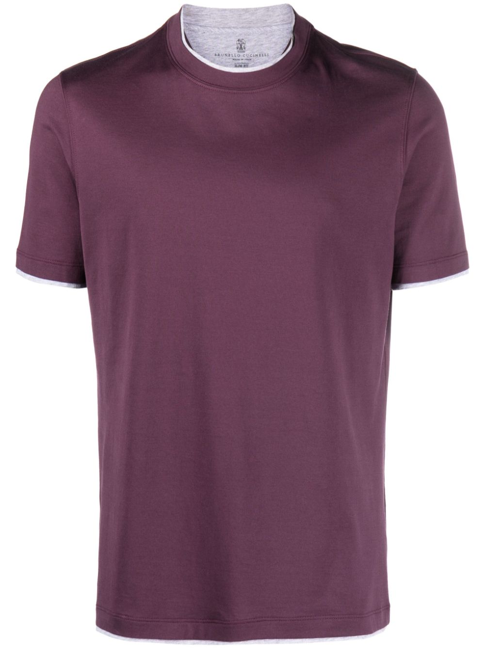 Crew-neck cotton T-shirt - Purple