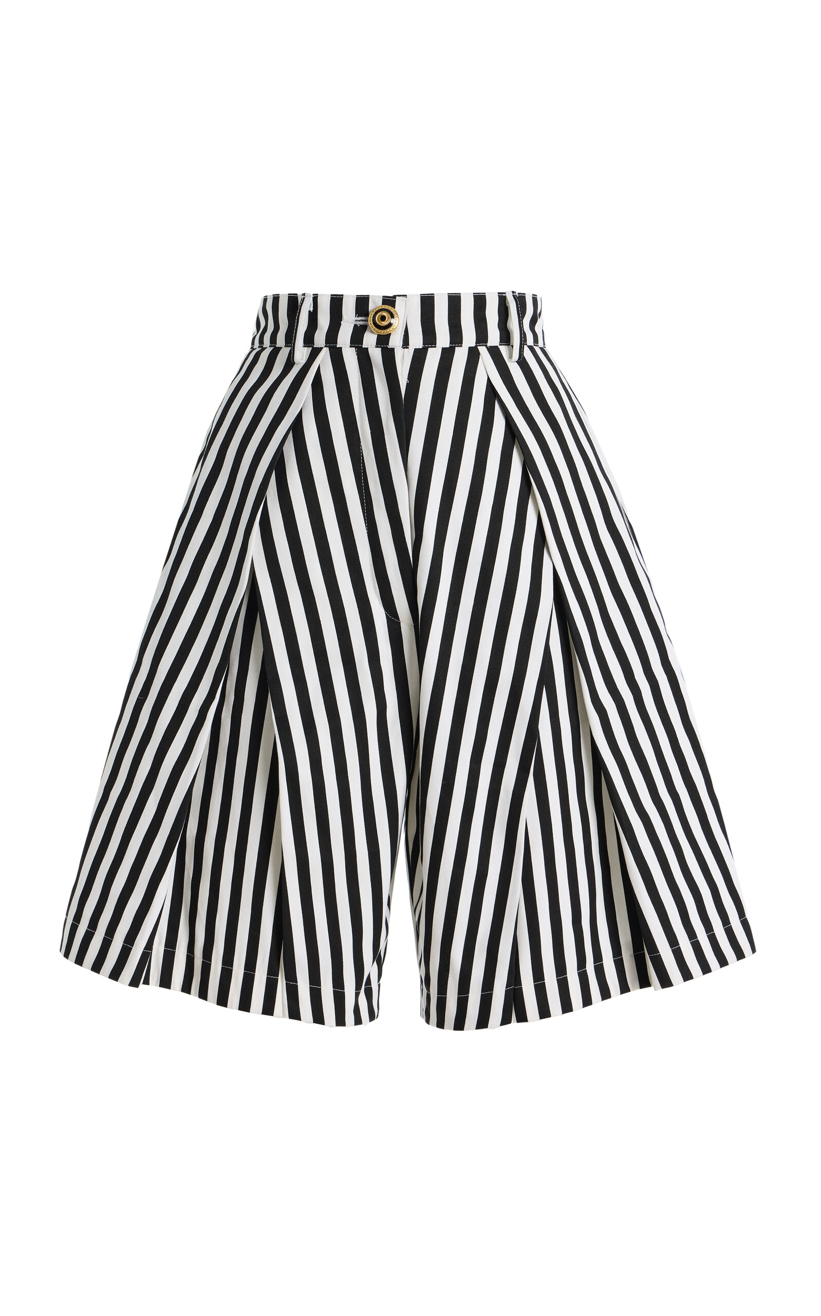 Pleated Cotton Gabardine Shorts