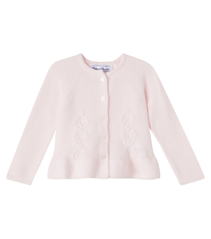 Baby embroidered cotton cardigan