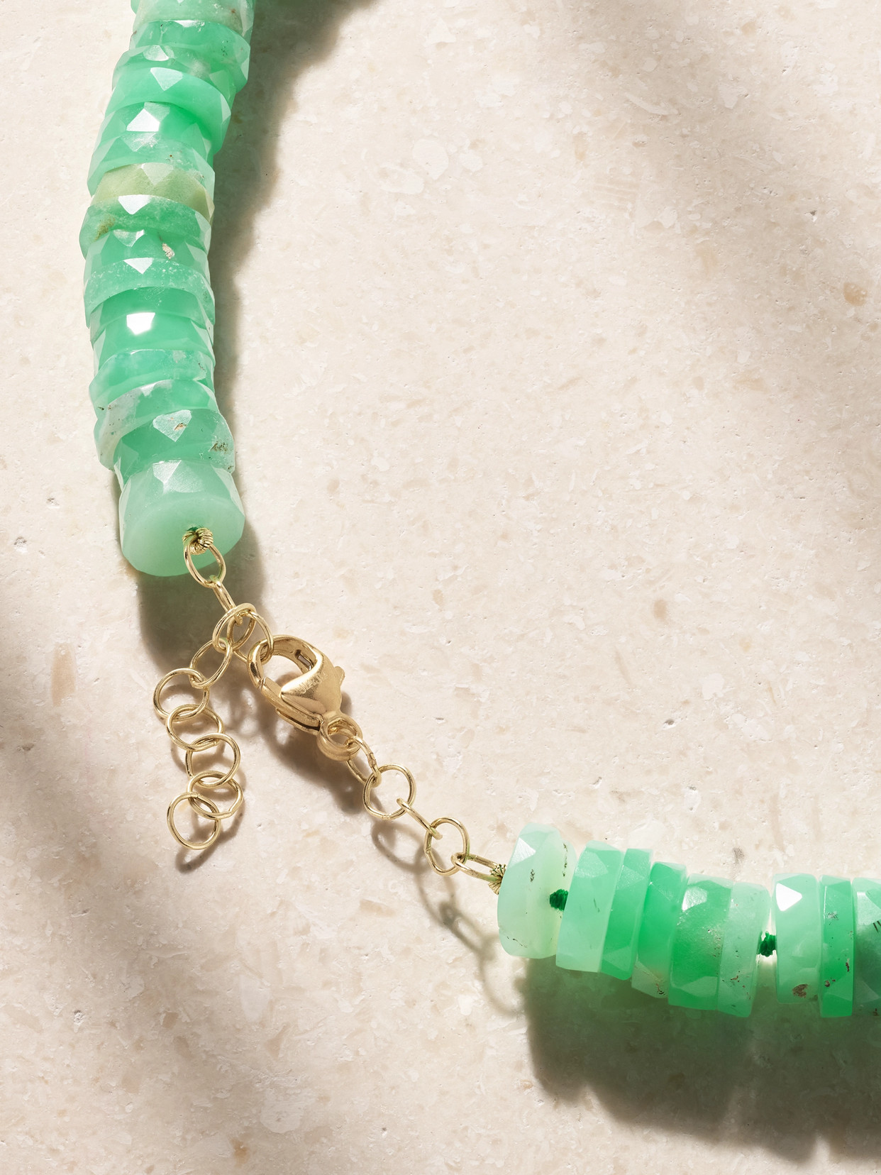 14-karat Gold Chrysoprase Necklace - Green