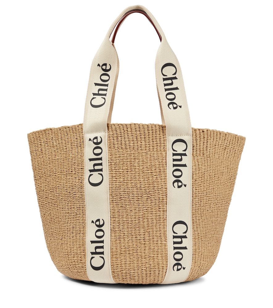 X Mifuko Woody Large raffia tote