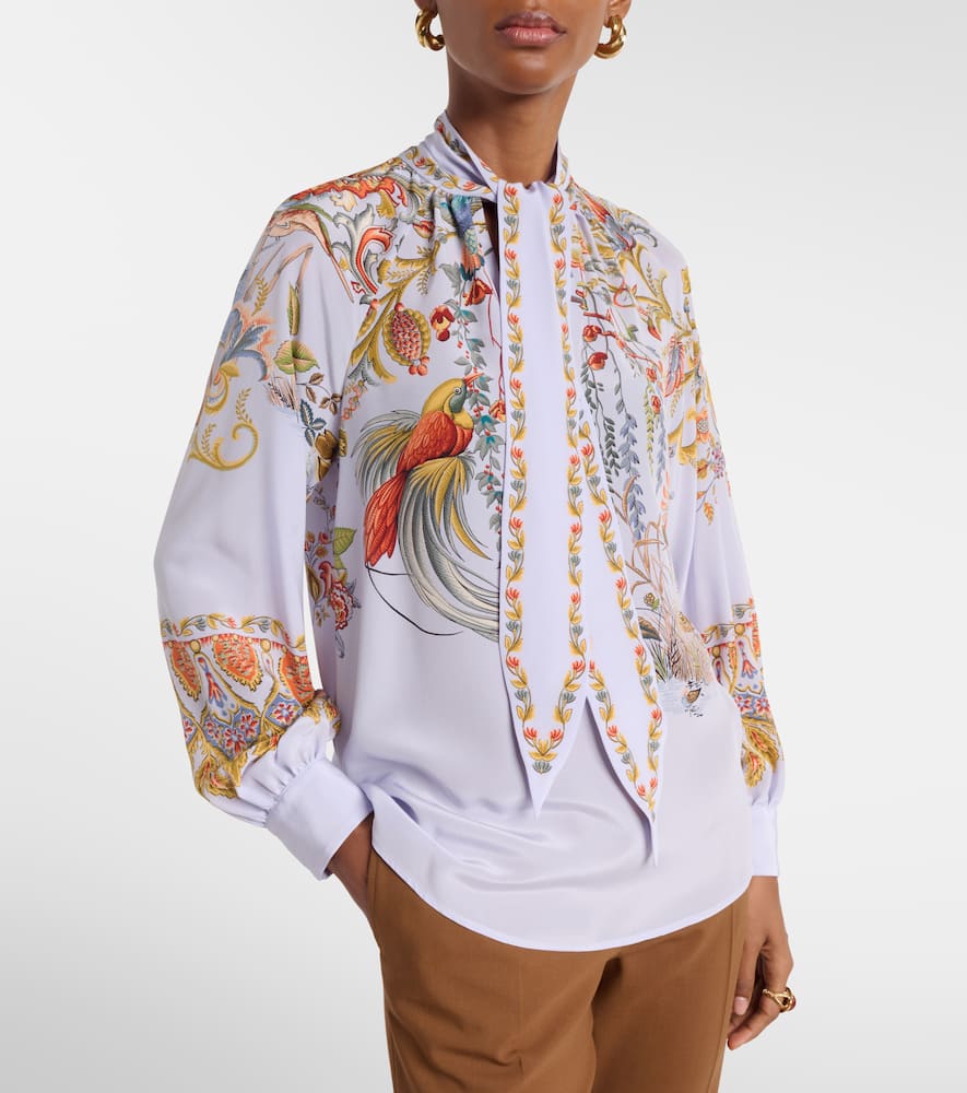 Semi-sheer jacquard blouse