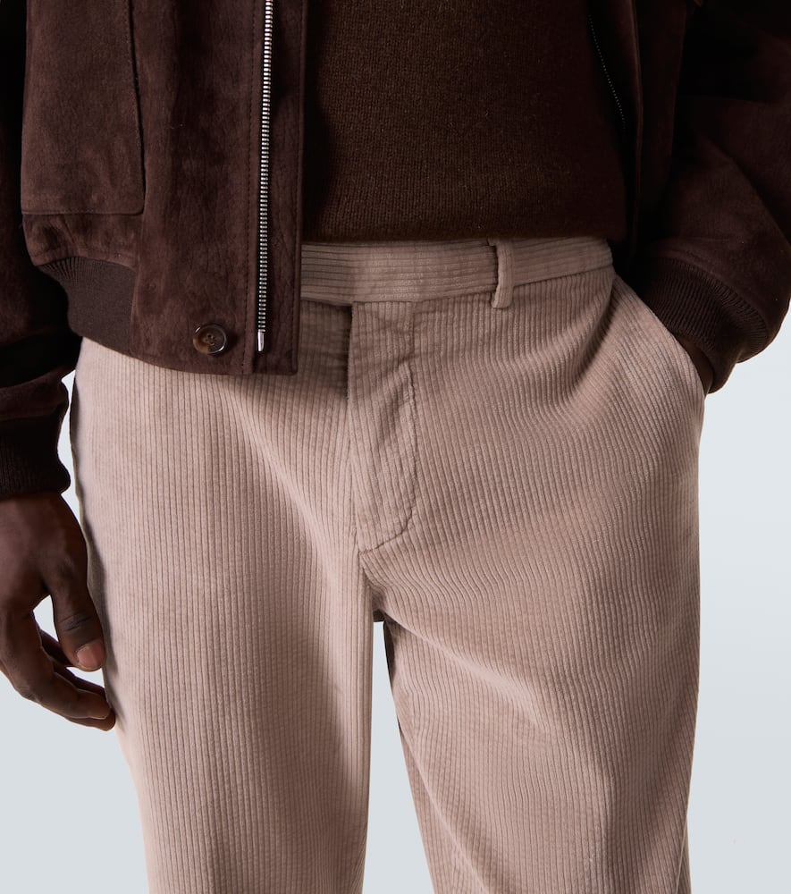 Cotton-blend corduroy slim pants