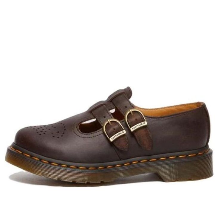 (WMNS) 8065 Crazy Horse Leather Mary Jane Shoes 'Dark Brown'