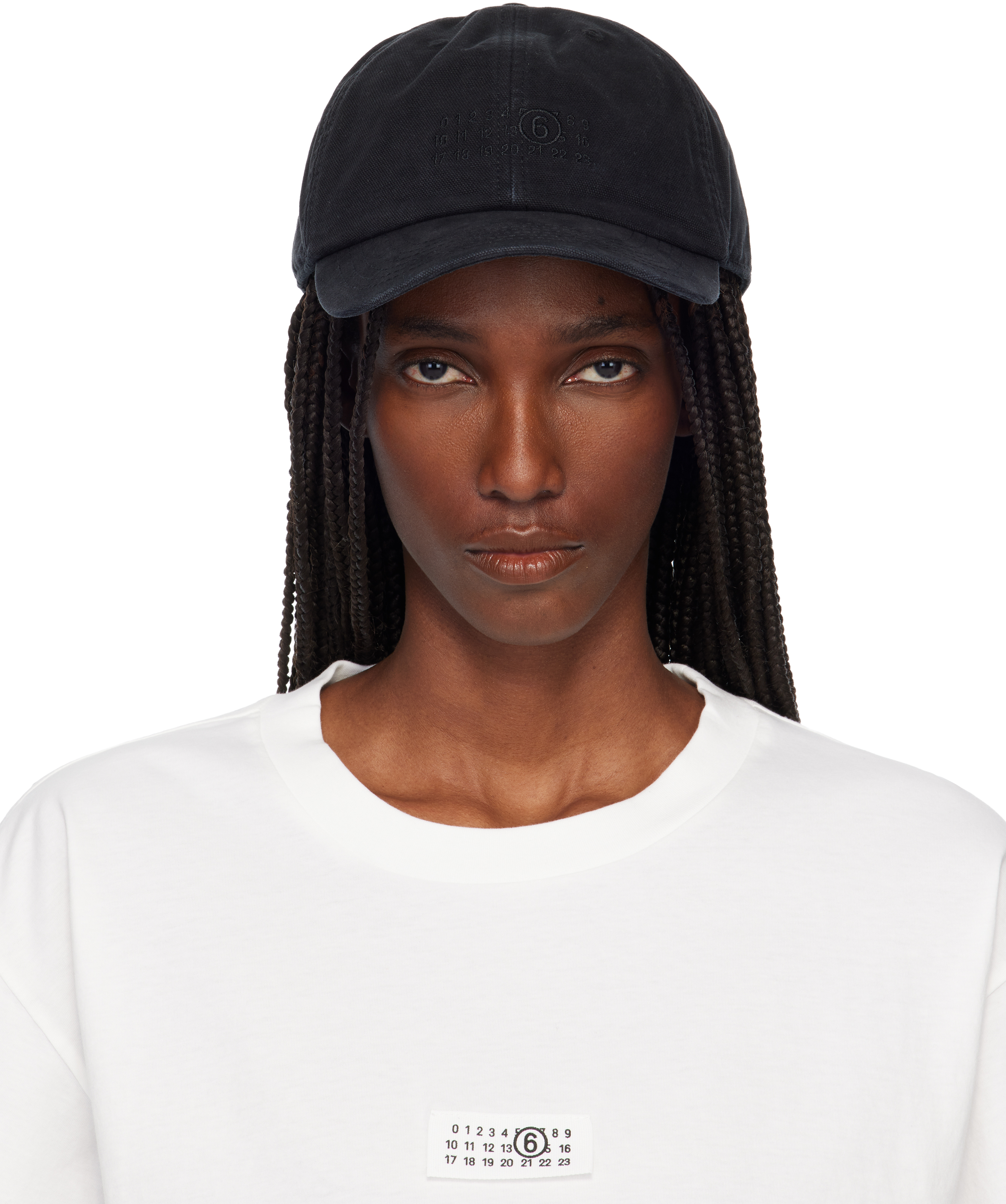 Black Embroidered Logo Cap