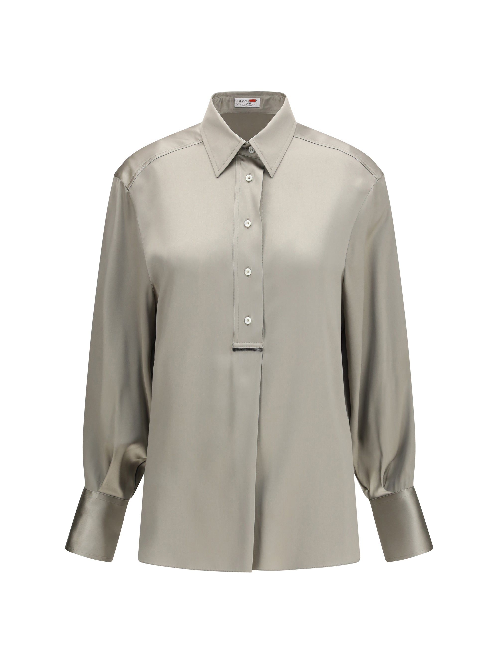 Silk Satin Shirt — Green