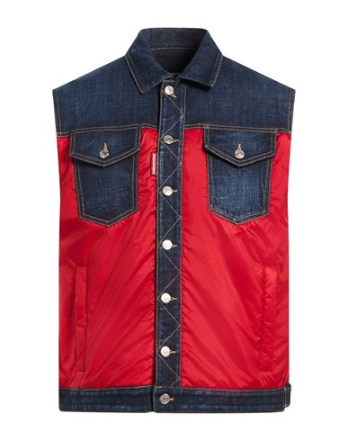Man Vest Red Size 32 Cotton, Elastane, Polyester