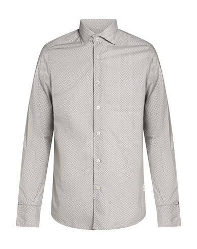 Man Shirt Light grey Size 17 Cotton