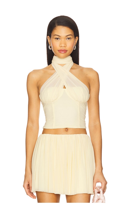MAJORELLE x Yhasmina Ferrara Manon Top in Ivory.  XS also in L, M, S