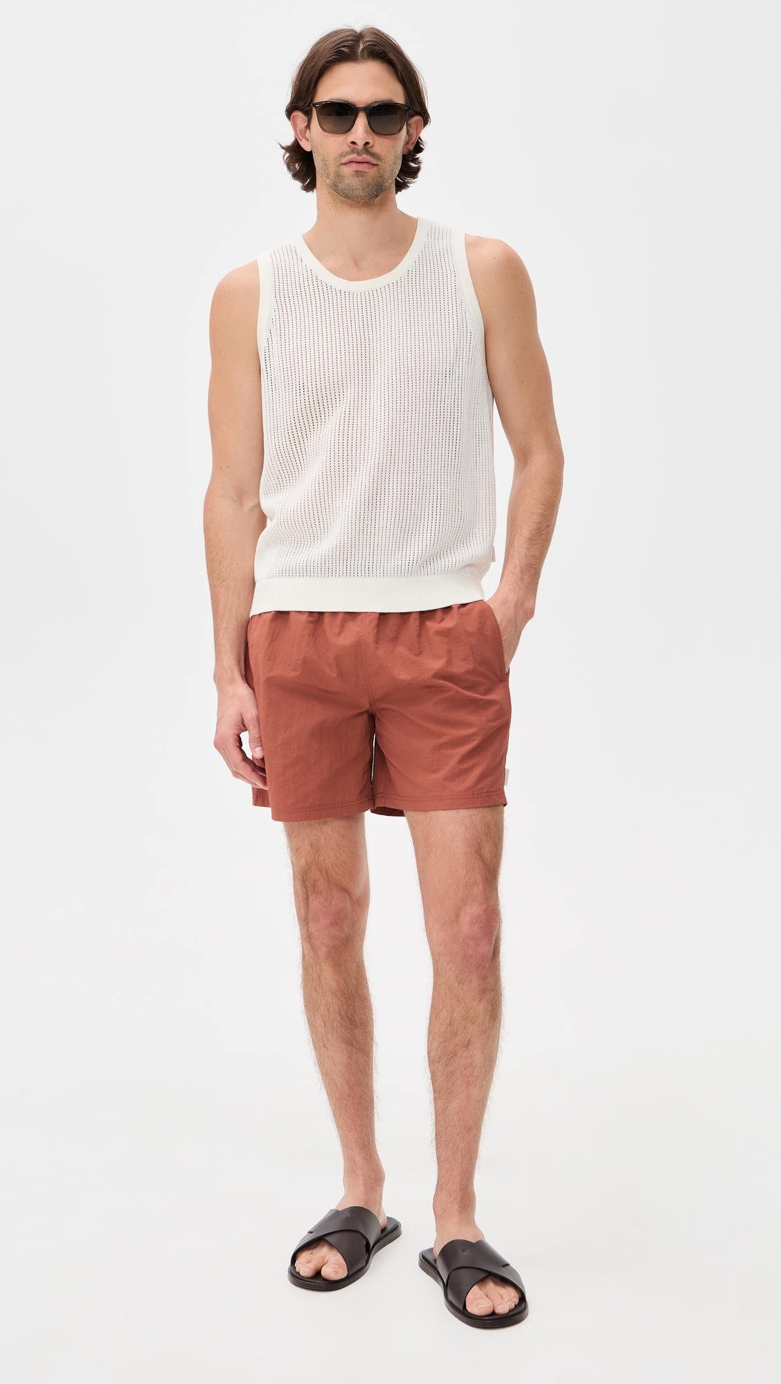 Solid Sebastian Swim Trunks 5.5 Saltstone