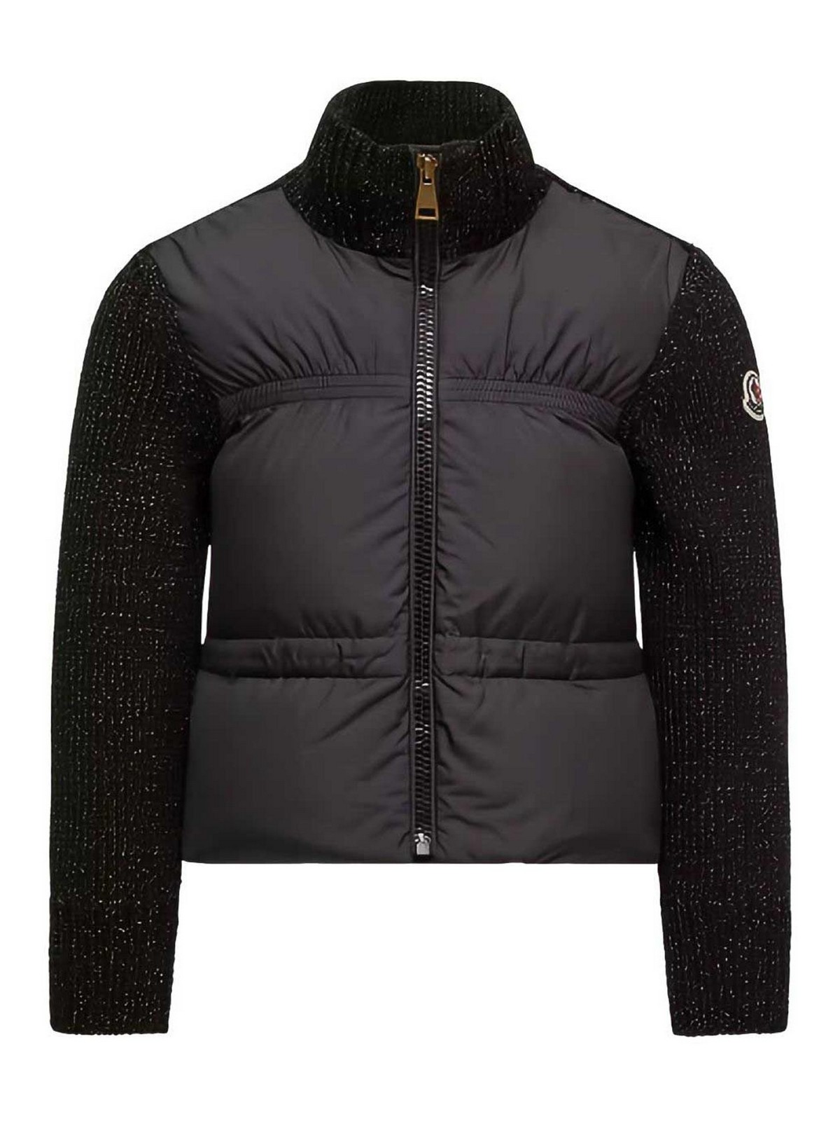 Padded Metallic Wool Cardigan With Zip