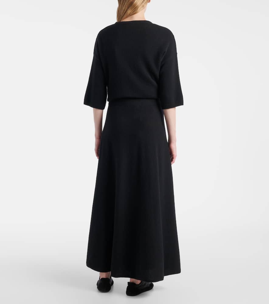 Torie high-rise cashmere maxi skirt