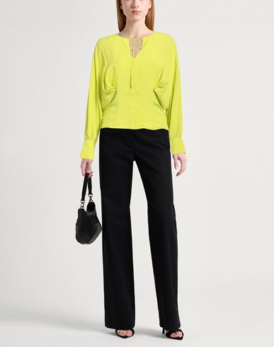 Semicouture Woman Top Lime green Size 6 Acetate, Silk